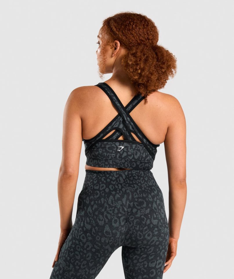 Sujetadores Deportivos Gymshark Adapt Animal Seamless Mujer Negras | ES0371-IY