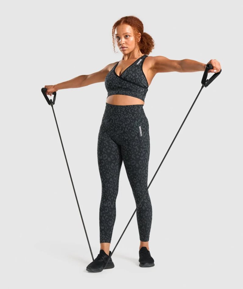 Sujetadores Deportivos Gymshark Adapt Animal Seamless Mujer Negras | ES0371-IY