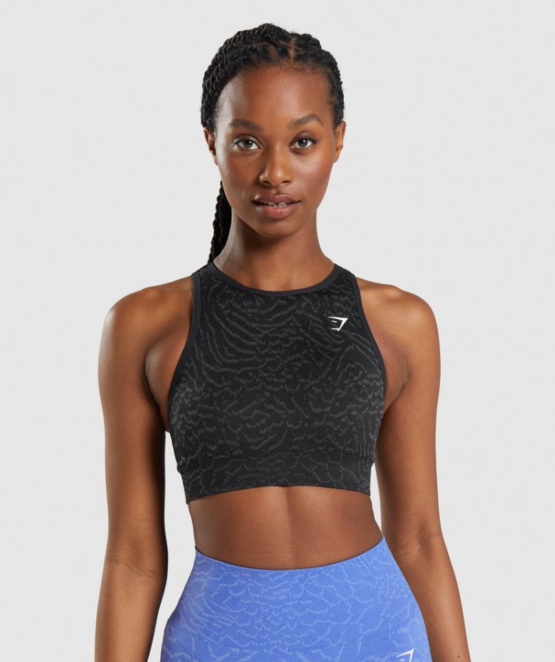 Sujetadores Deportivos Gymshark Adapt Animal Seamless Mujer Negras | ES1047-YH