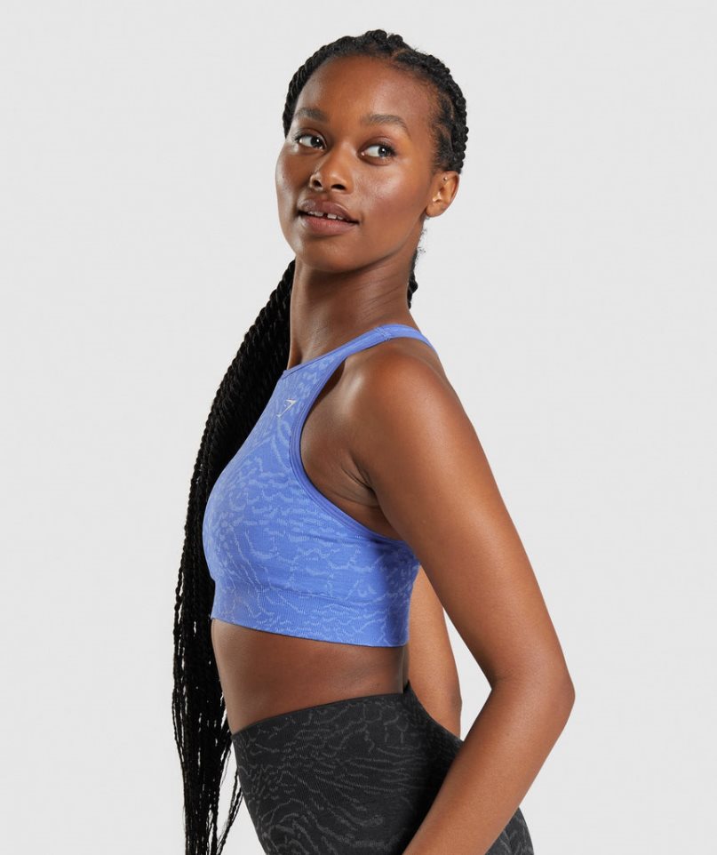 Sujetadores Deportivos Gymshark Adapt Animal Seamless Mujer Azules | ES6082-GO