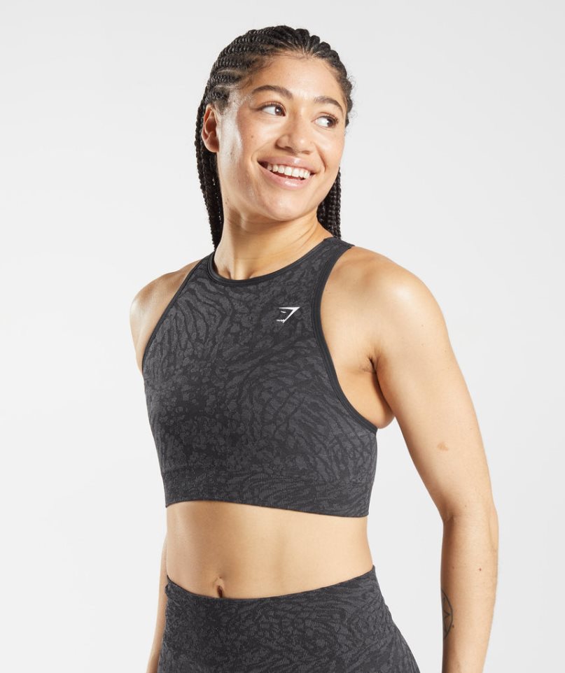 Sujetadores Deportivos Gymshark Adapt Animal Seamless Mujer Negras | ES6189-NU