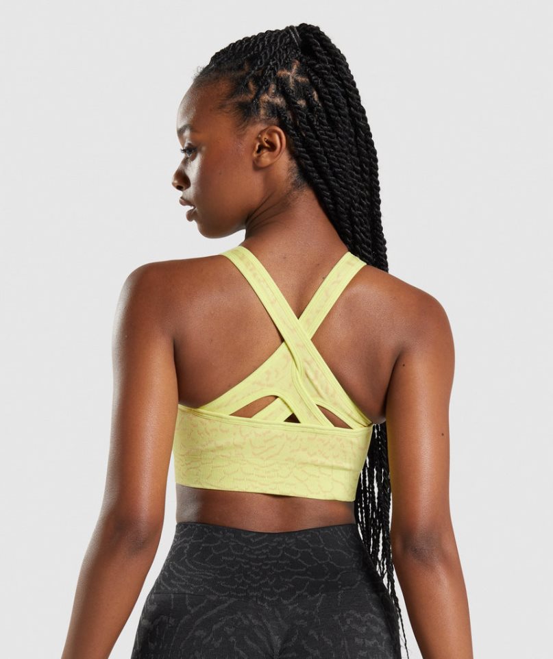 Sujetadores Deportivos Gymshark Adapt Animal Seamless Mujer Amarillo | ES6412-IP