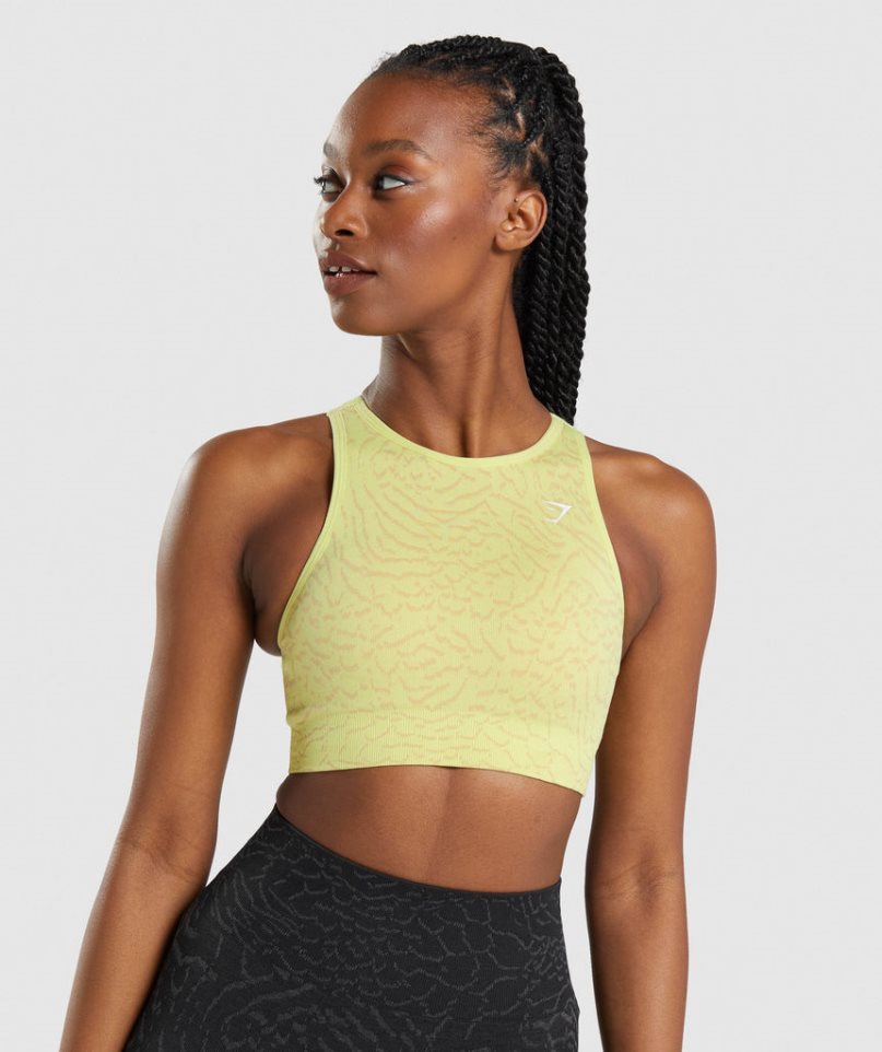 Sujetadores Deportivos Gymshark Adapt Animal Seamless Mujer Amarillo | ES6412-IP