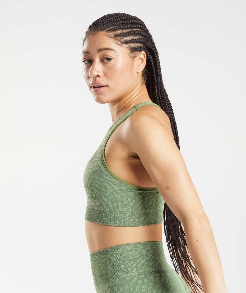 Sujetadores Deportivos Gymshark Adapt Animal Seamless Mujer Verde | ES6520-QG