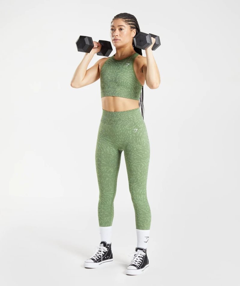 Sujetadores Deportivos Gymshark Adapt Animal Seamless Mujer Verde | ES6520-QG