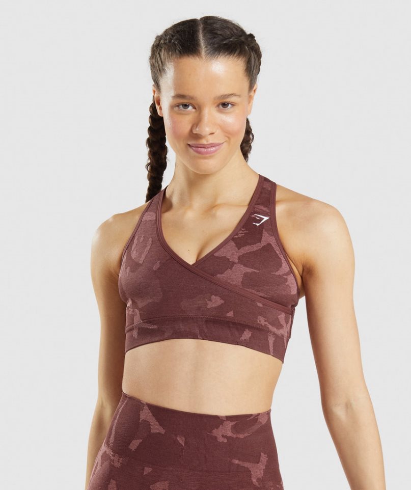 Sujetadores Deportivos Gymshark Adapt Camo Seamless Mujer Marrones Oscuro | ES3712-UZ