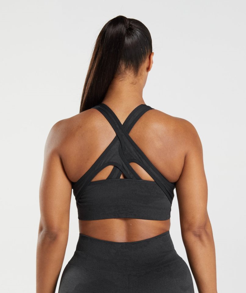 Sujetadores Deportivos Gymshark Adapt Camo Seamless Mujer Negras | ES4695-CE