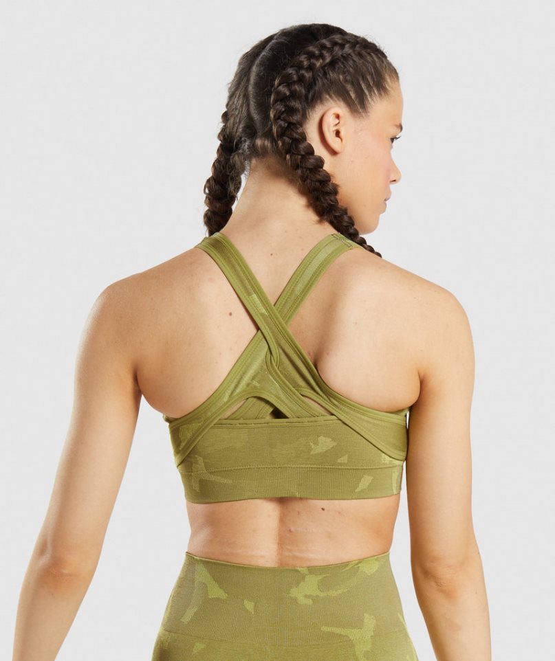 Sujetadores Deportivos Gymshark Adapt Camo Seamless Mujer Verde | ES7892-VY