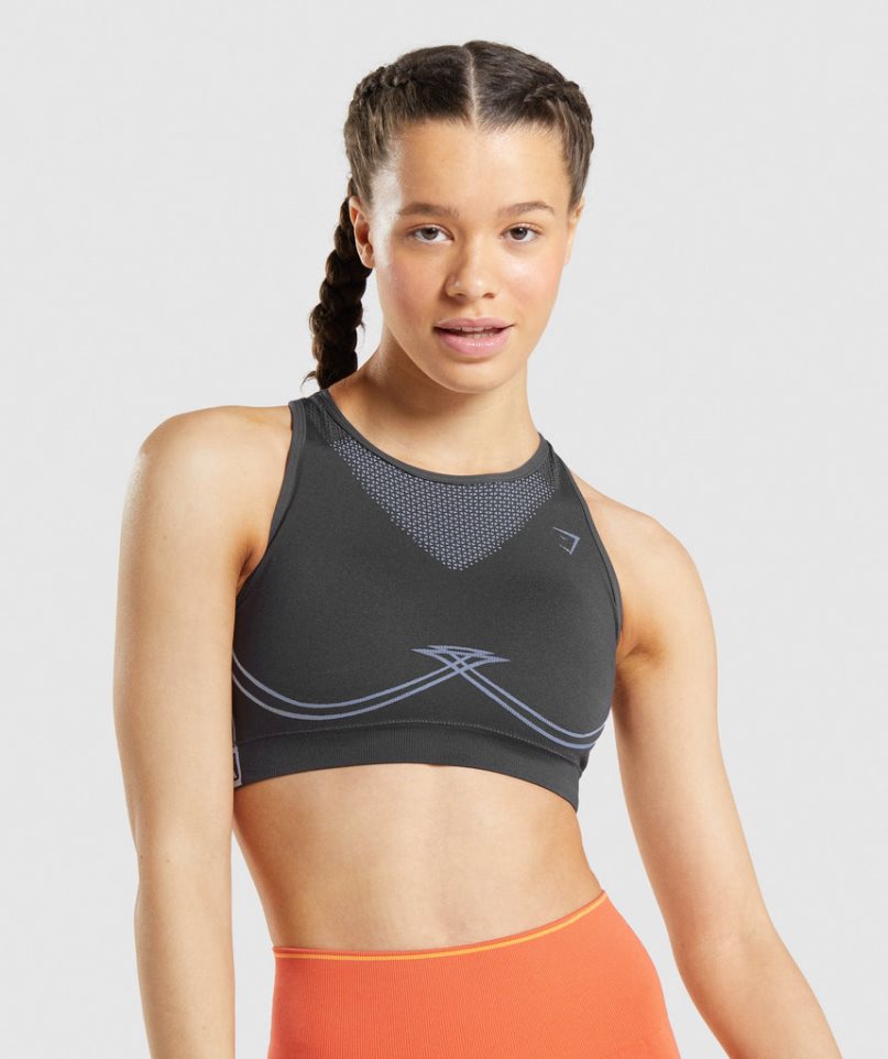 Sujetadores Deportivos Gymshark Apex Seamless Mujer Negras | ES5714-JN