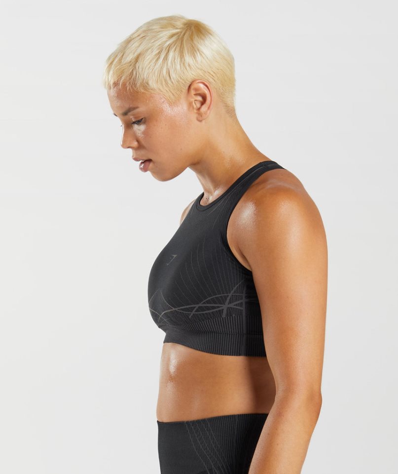 Sujetadores Deportivos Gymshark Apex Seamless Mujer Negras | ES8452-TZ