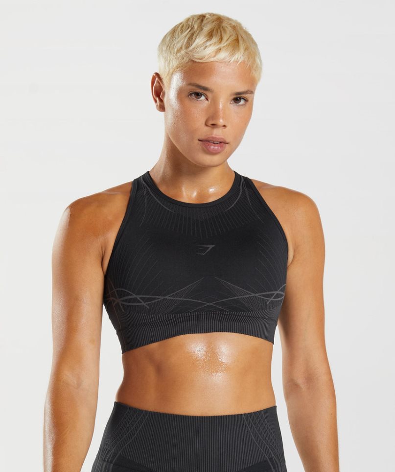 Sujetadores Deportivos Gymshark Apex Seamless Mujer Negras | ES8452-TZ