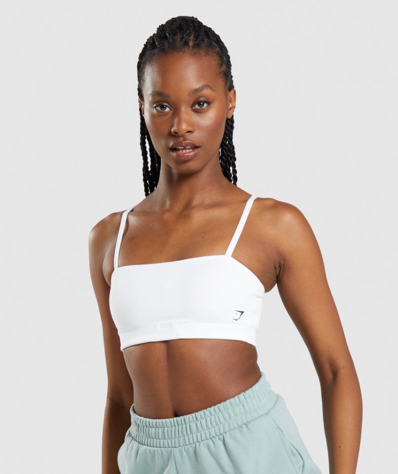 Sujetadores Deportivos Gymshark Bandeau Mujer Blancas | ES1305-RB