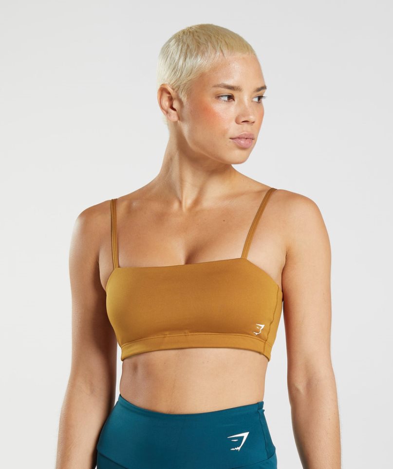 Sujetadores Deportivos Gymshark Bandeau Mujer Marrones | ES1374-LQ