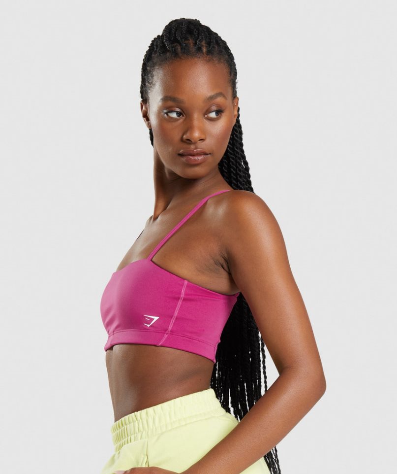 Sujetadores Deportivos Gymshark Bandeau Mujer Rosas | ES1467-MA