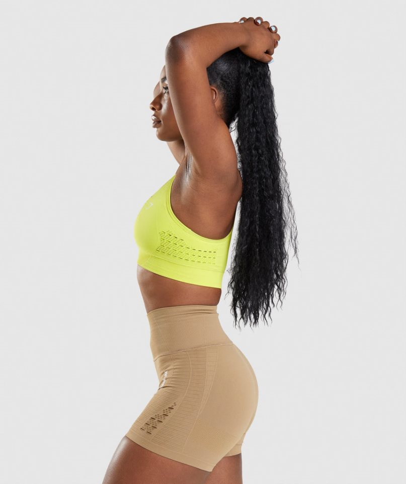 Sujetadores Deportivos Gymshark Energy Seamless Mujer Amarillo | ES1694-EO