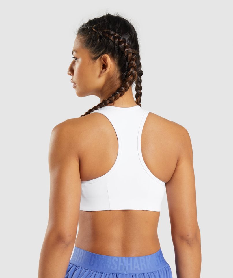 Sujetadores Deportivos Gymshark Essential Racer Back Mujer Blancas | ES4510-DF