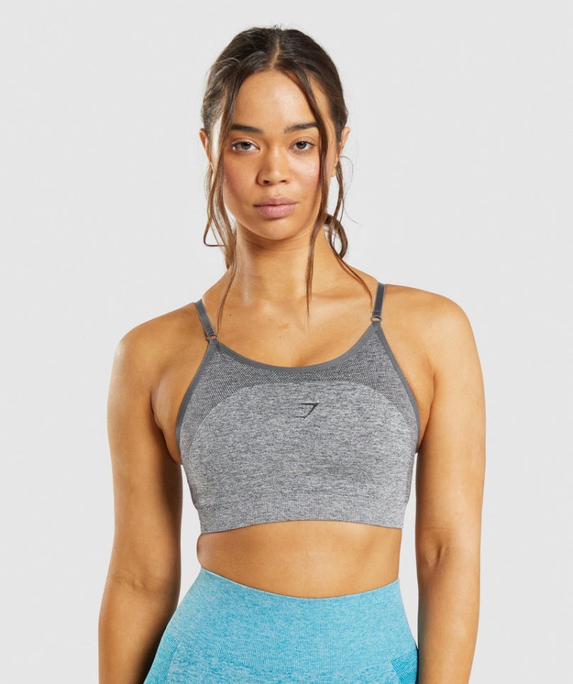 Sujetadores Deportivos Gymshark Flex Tiras Mujer Gris | ES1896-TG