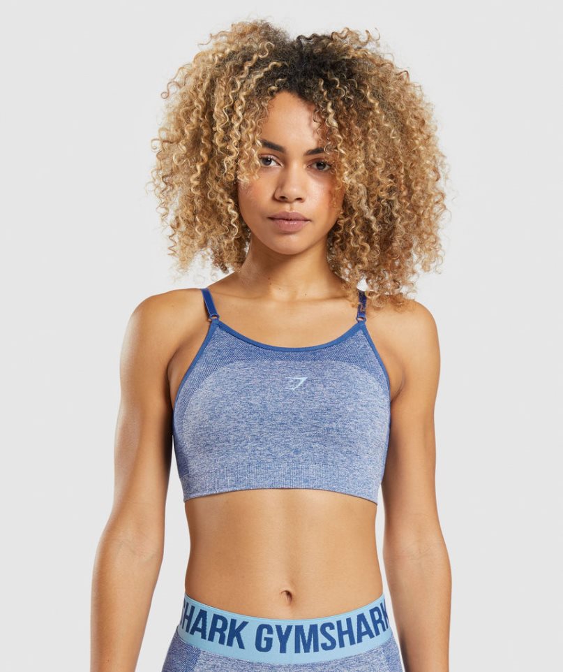 Sujetadores Deportivos Gymshark Flex Tiras Mujer Azules | ES2631-TI