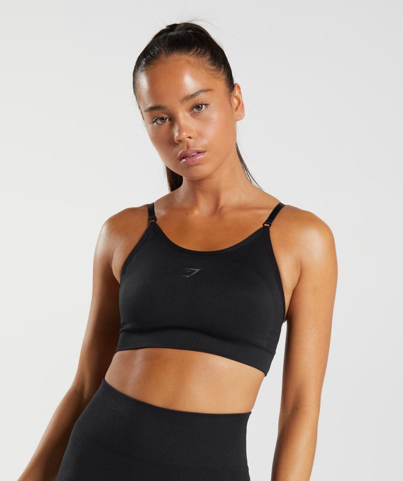 Sujetadores Deportivos Gymshark Flex Tiras Mujer Negras | ES5679-BI