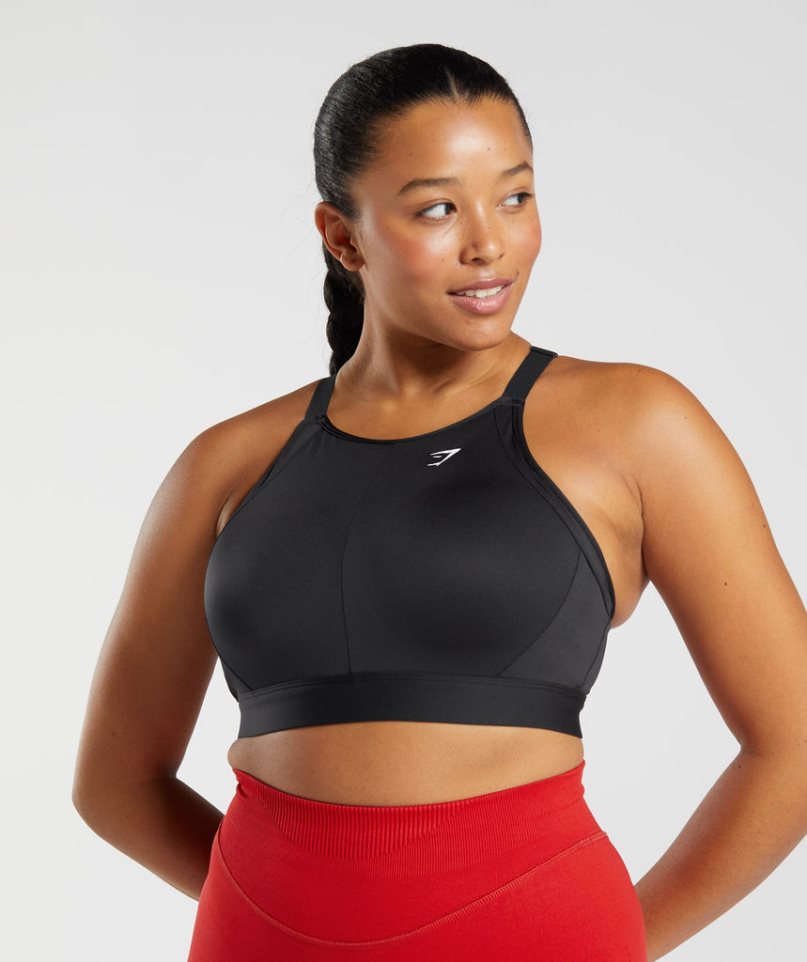 Sujetadores Deportivos Gymshark High Neck High Support Mujer Negras | ES0184-ON