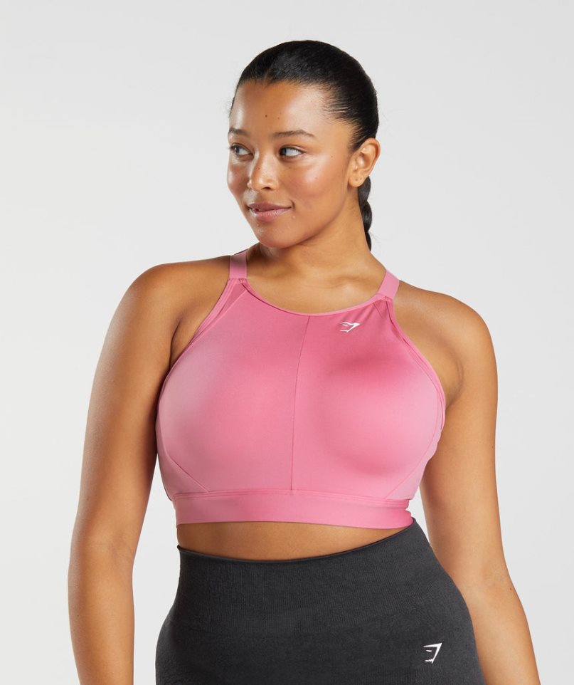 Sujetadores Deportivos Gymshark High Neck High Support Mujer Rosas | ES4098-AL