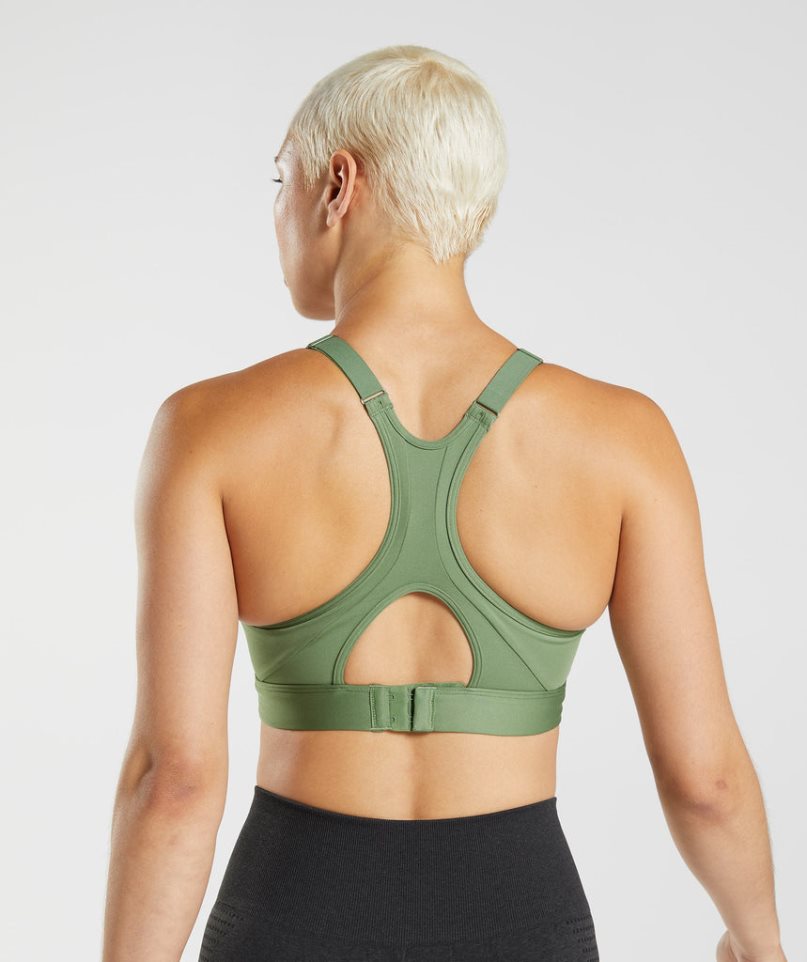 Sujetadores Deportivos Gymshark High Neck High Support Mujer Verde | ES6507-IR