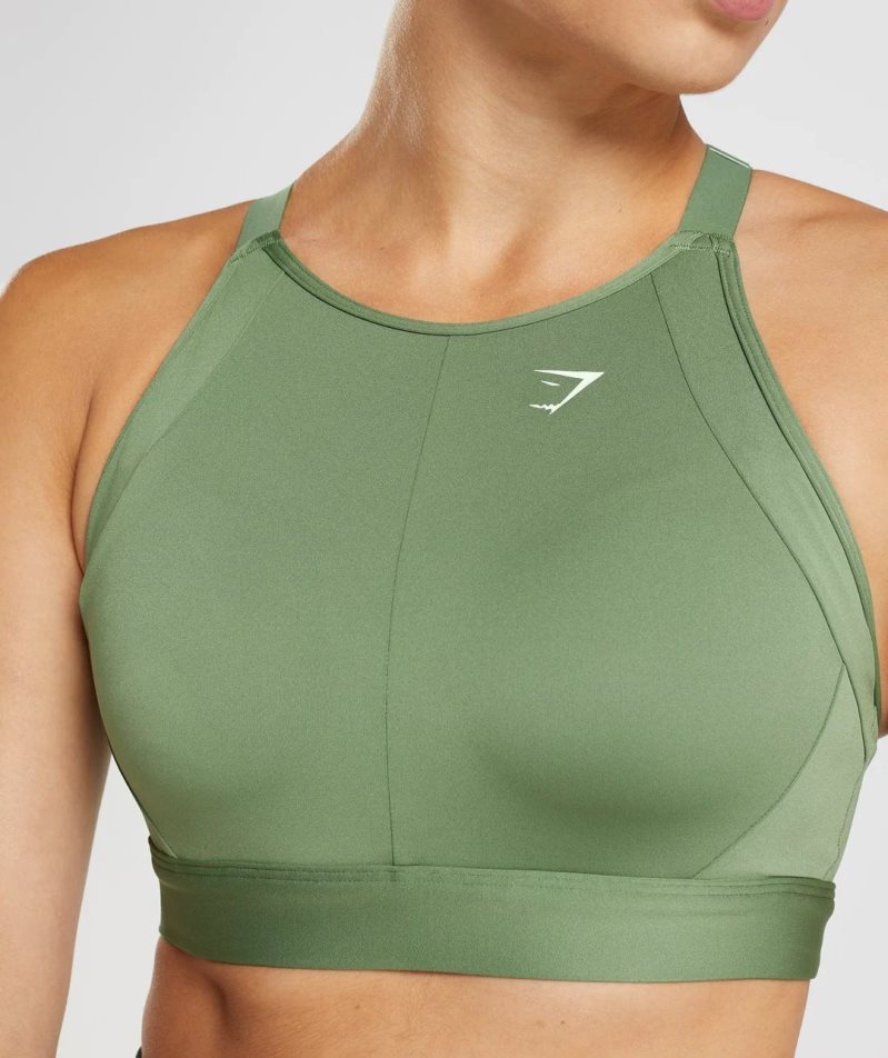 Sujetadores Deportivos Gymshark High Neck High Support Mujer Verde | ES6507-IR