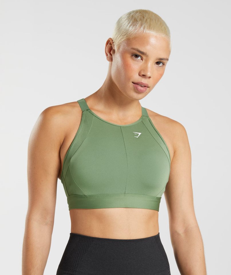 Sujetadores Deportivos Gymshark High Neck High Support Mujer Verde | ES6507-IR