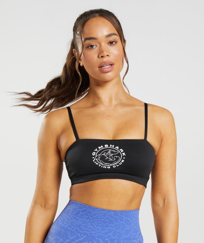 Sujetadores Deportivos Gymshark Legacy Bandeau Mujer Negras | ES1390-UK