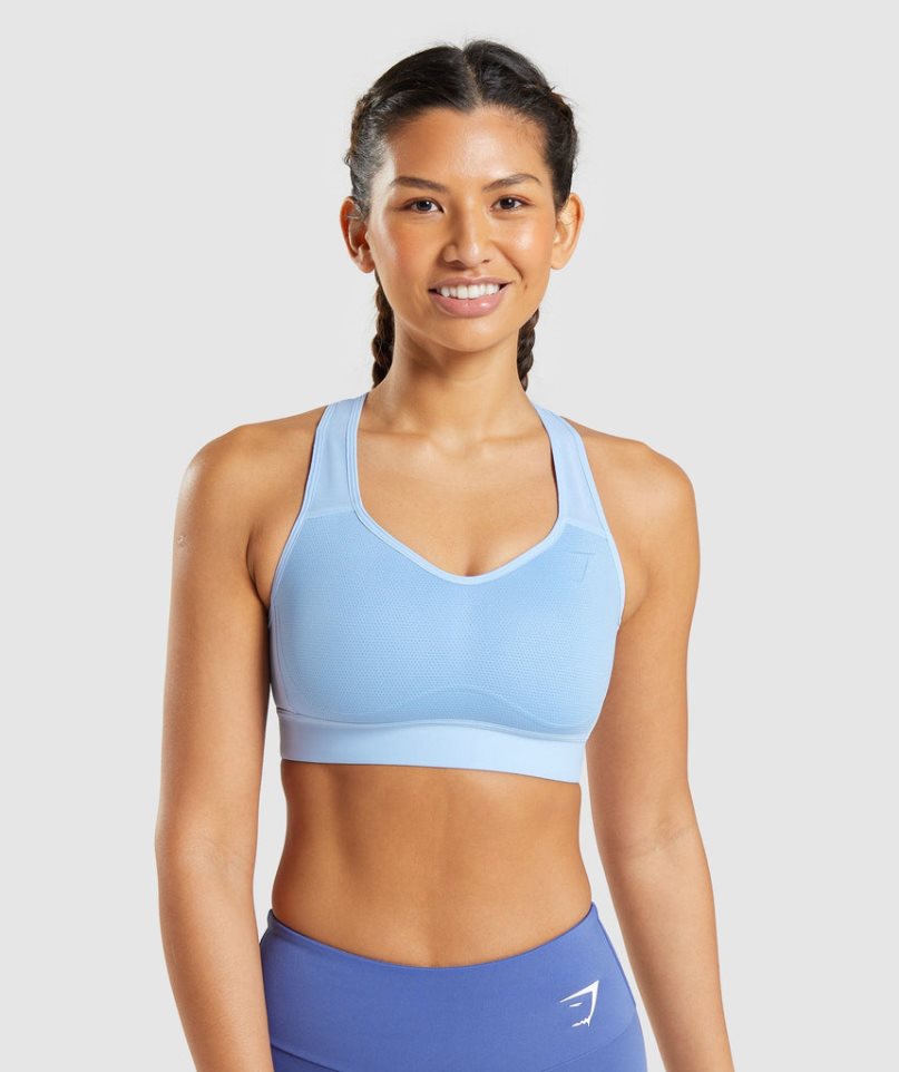 Sujetadores Deportivos Gymshark Ligeros High Support Mujer Azules Claro | ES0528-JQ