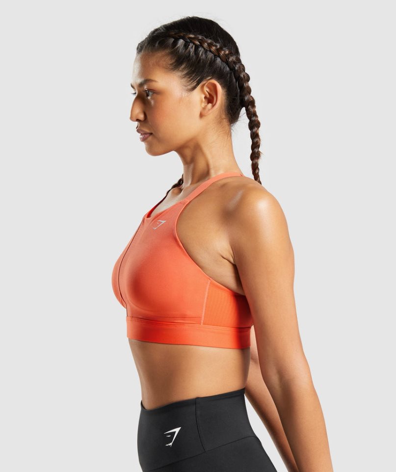 Sujetadores Deportivos Gymshark Mesh Neckline 2.0 Mujer Naranjas | ES5178-EW