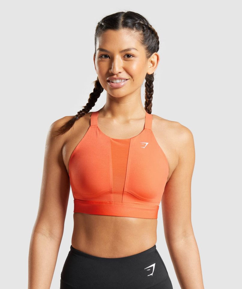 Sujetadores Deportivos Gymshark Mesh Neckline 2.0 Mujer Naranjas | ES5178-EW