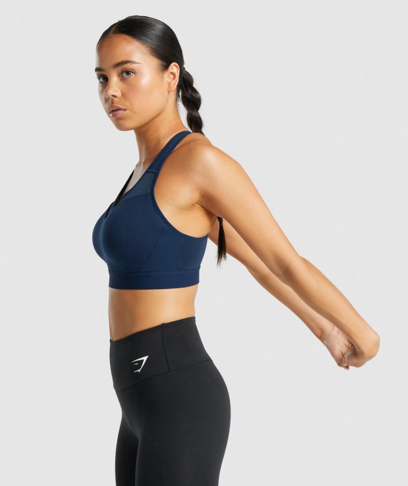 Sujetadores Deportivos Gymshark Open Back Mujer Azul Marino | ES1680-FZ