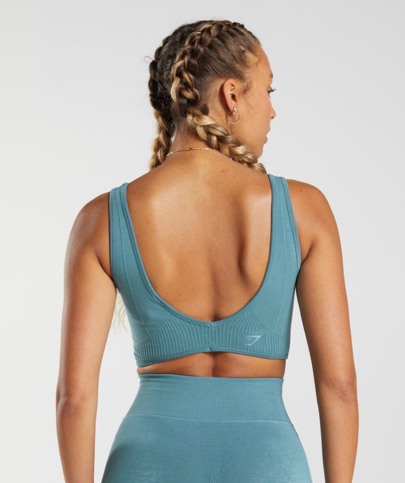 Sujetadores Deportivos Gymshark Rest Day Seamless Bralette Mujer Azules | ES4786-YN