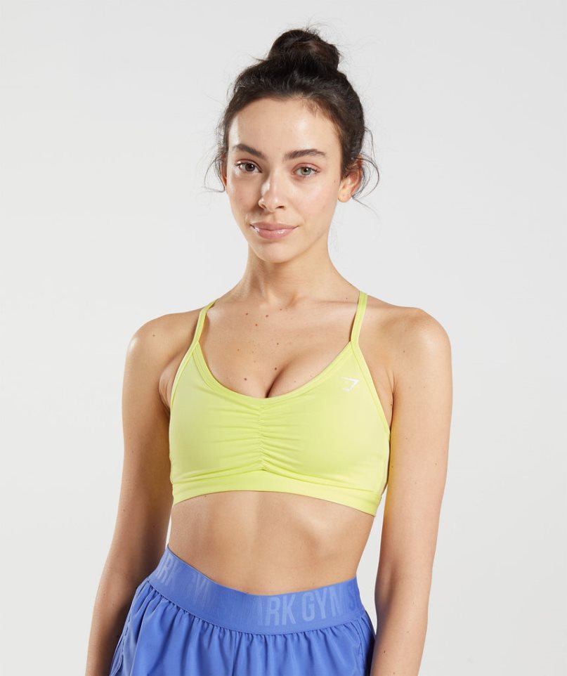 Sujetadores Deportivos Gymshark Ruched Entrenamiento Mujer Amarillo | ES7806-GV