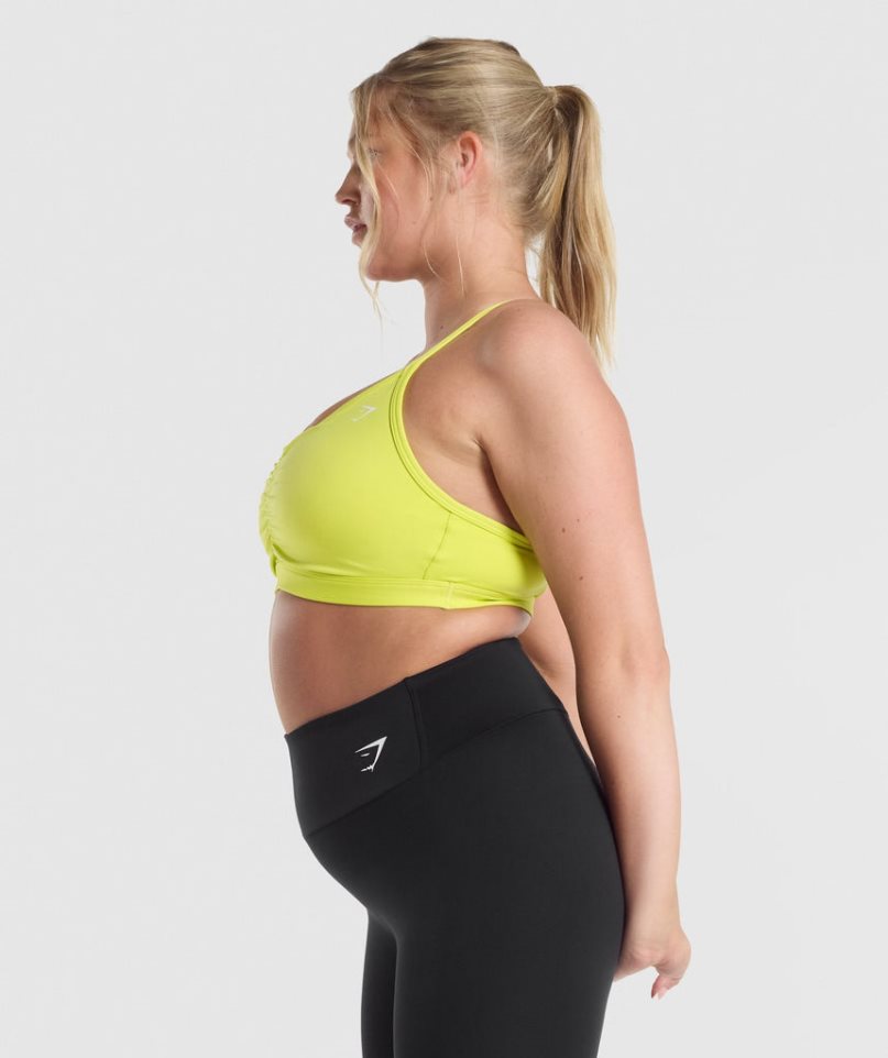 Sujetadores Deportivos Gymshark Ruched Mujer Amarillo | ES4087-KC