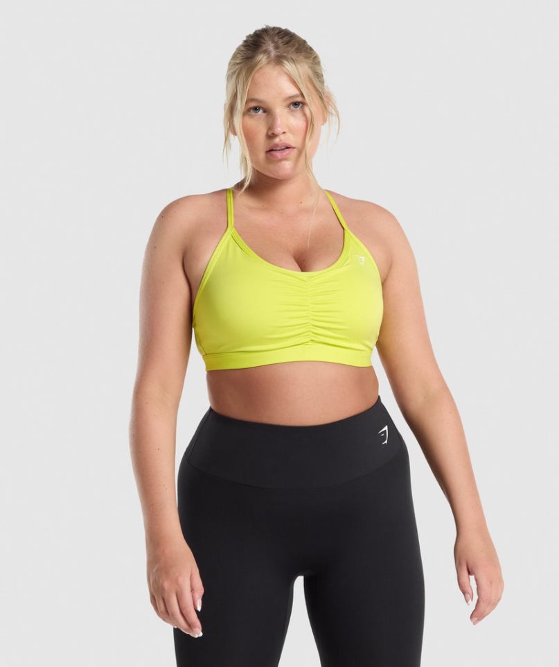 Sujetadores Deportivos Gymshark Ruched Mujer Amarillo | ES4087-KC