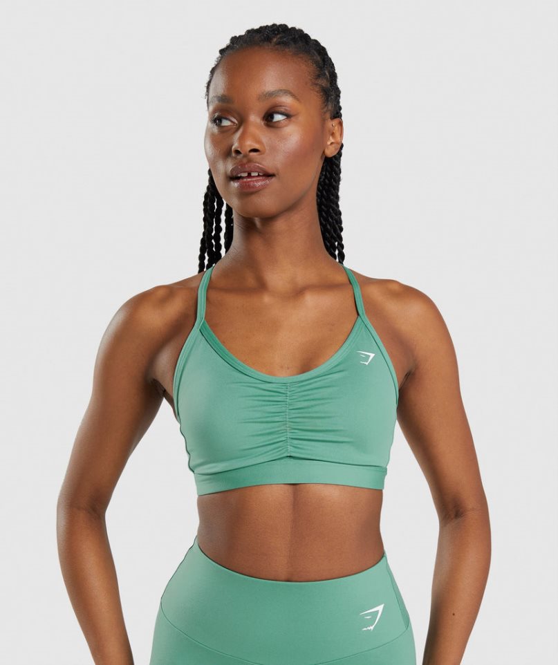 Sujetadores Deportivos Gymshark Ruched Mujer Verde | ES4270-XO