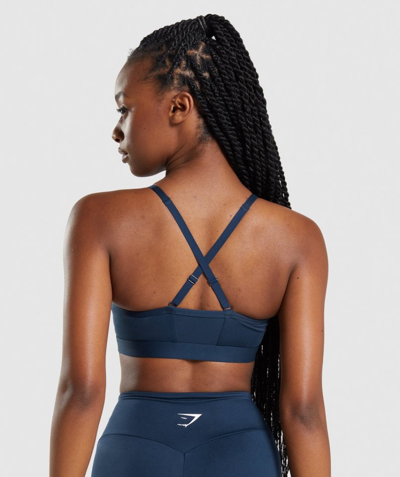 Sujetadores Deportivos Gymshark Ruched Mujer Azul Marino | ES5796-FH