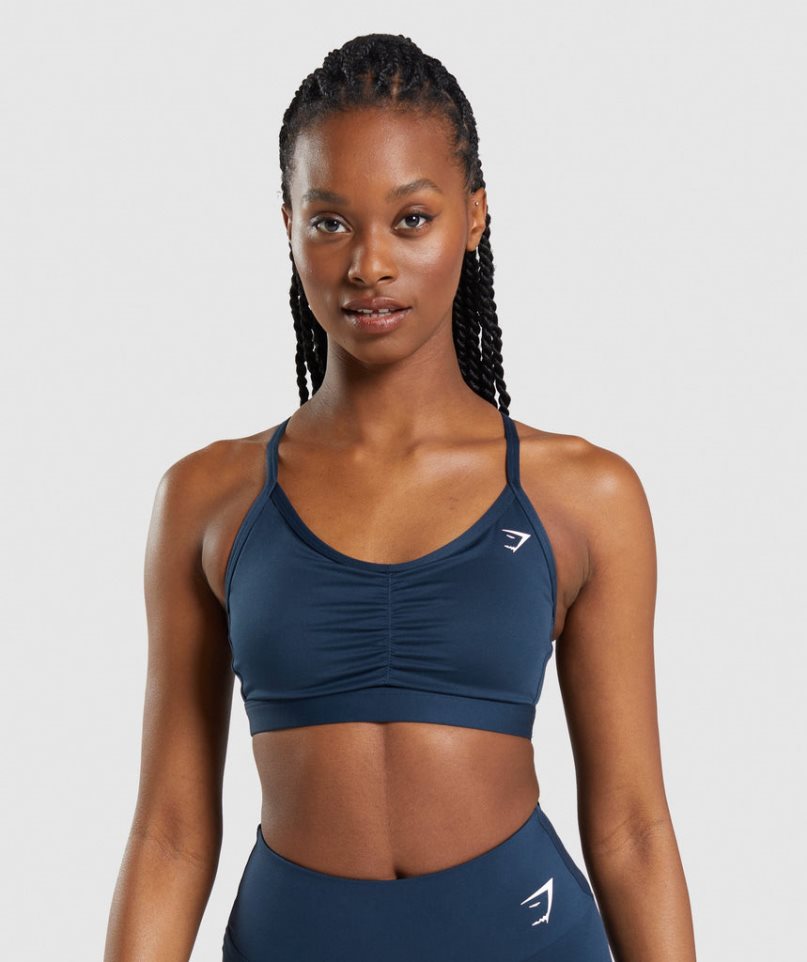 Sujetadores Deportivos Gymshark Ruched Mujer Azul Marino | ES5796-FH