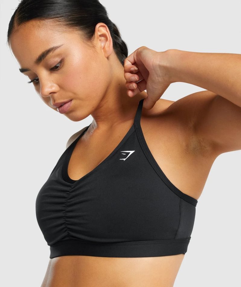 Sujetadores Deportivos Gymshark Ruched Mujer Negras | ES7253-IY