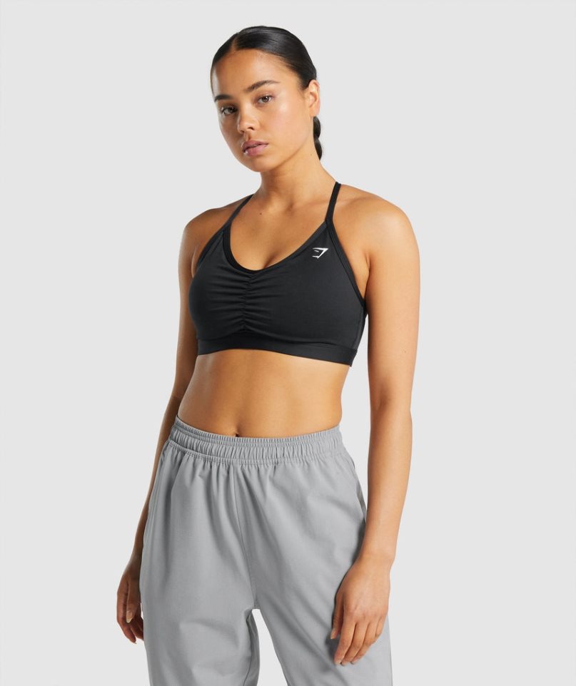 Sujetadores Deportivos Gymshark Ruched Mujer Negras | ES7253-IY