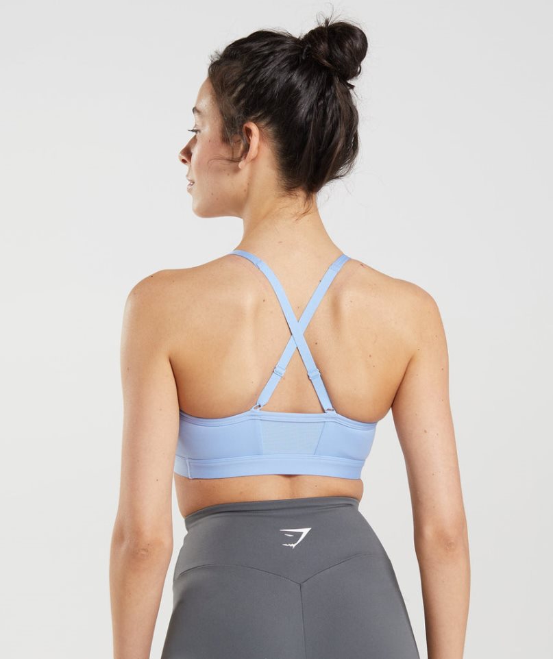 Sujetadores Deportivos Gymshark Ruched Mujer Azules Claro | ES8760-AI