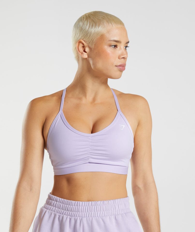 Sujetadores Deportivos Gymshark Ruched Mujer Moradas Claro | ES8941-MU