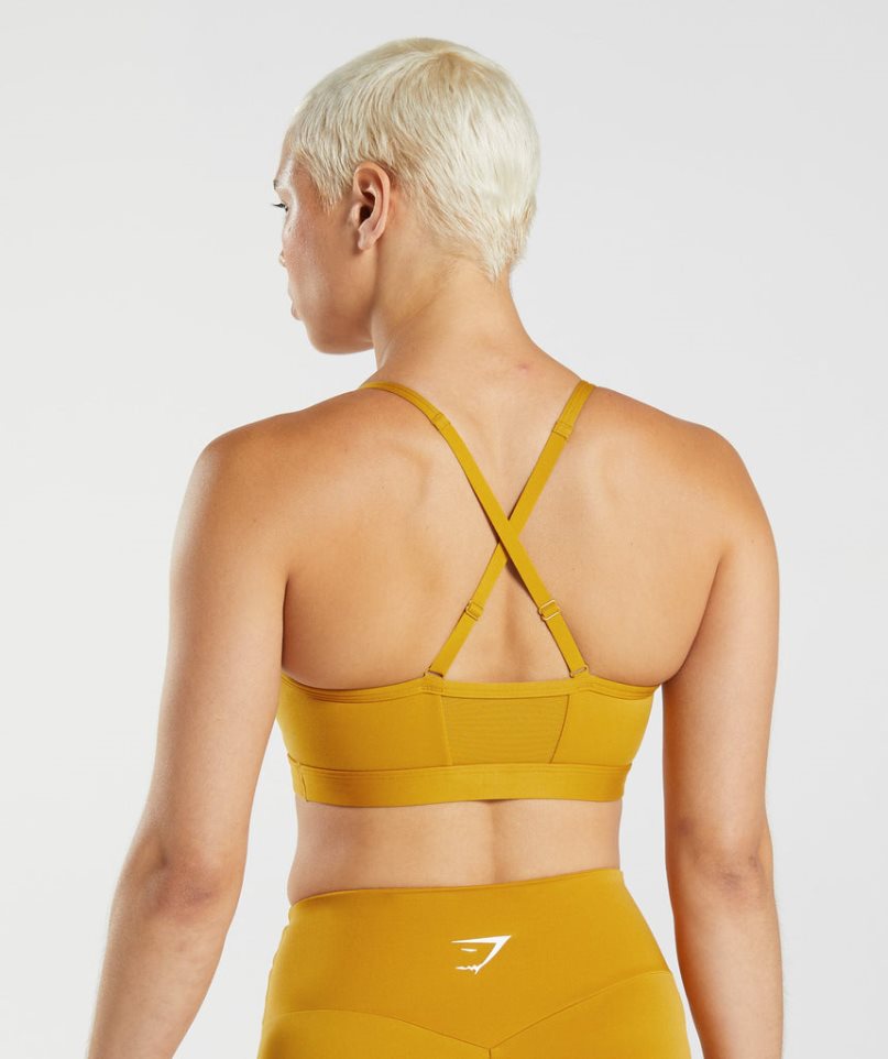 Sujetadores Deportivos Gymshark Ruched Mujer Amarillo | ES9510-EC