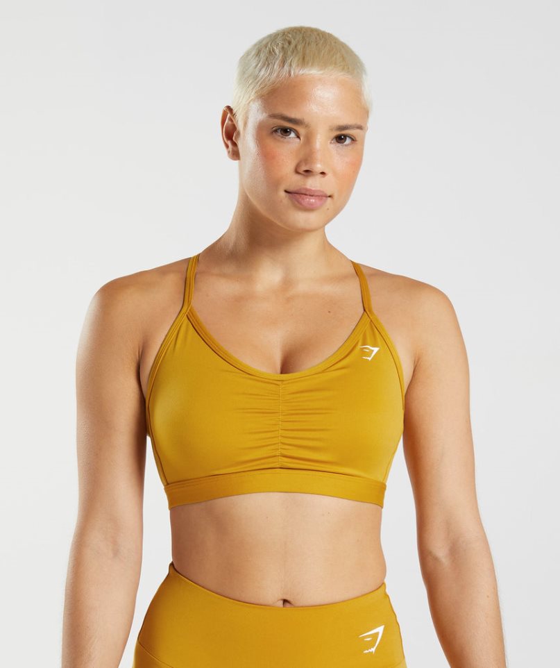 Sujetadores Deportivos Gymshark Ruched Mujer Amarillo | ES9510-EC