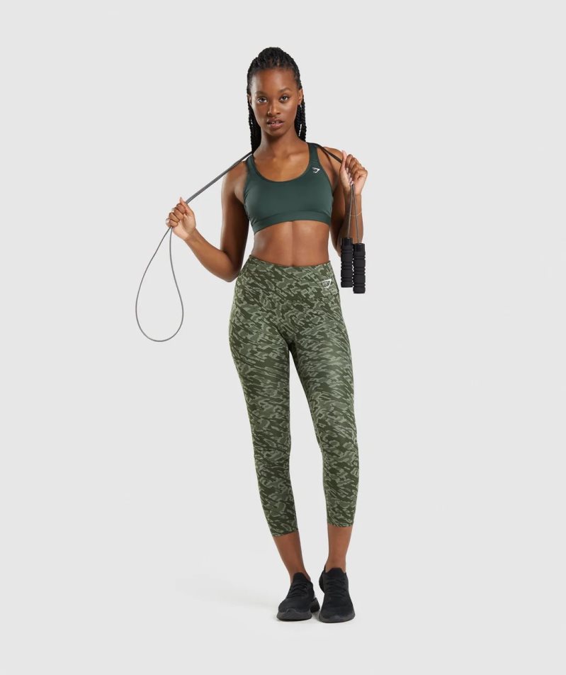 Sujetadores Deportivos Gymshark Scoop Neck Mujer Verde Oscuro | ES0217-LR