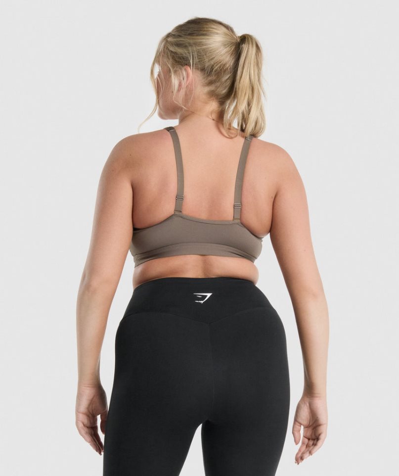 Sujetadores Deportivos Gymshark Scoop Neck Mujer Marrones | ES3174-DI