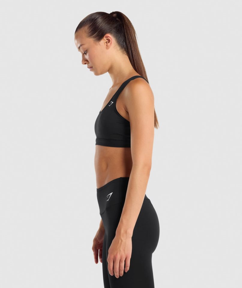 Sujetadores Deportivos Gymshark Scoop Neck Mujer Negras | ES8542-OU