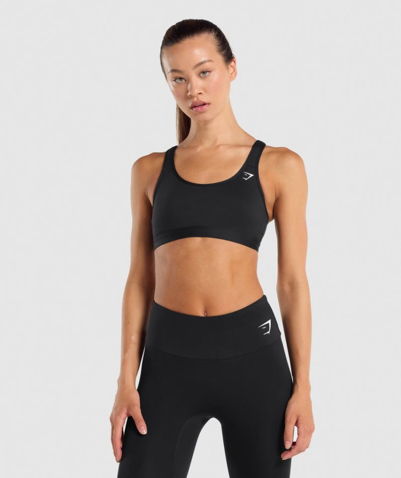 Sujetadores Deportivos Gymshark Scoop Neck Mujer Negras | ES8542-OU